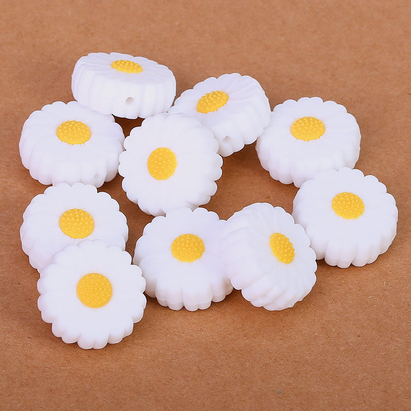 Venta al por mayor 100 piezas de cuentas de silicona de margarita de 25 mm